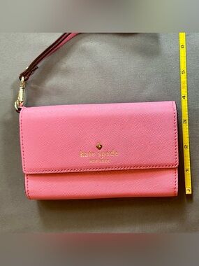 Kate Spade Cedar Street Saffiano Leather Wallet with Mirror in Candy Pink